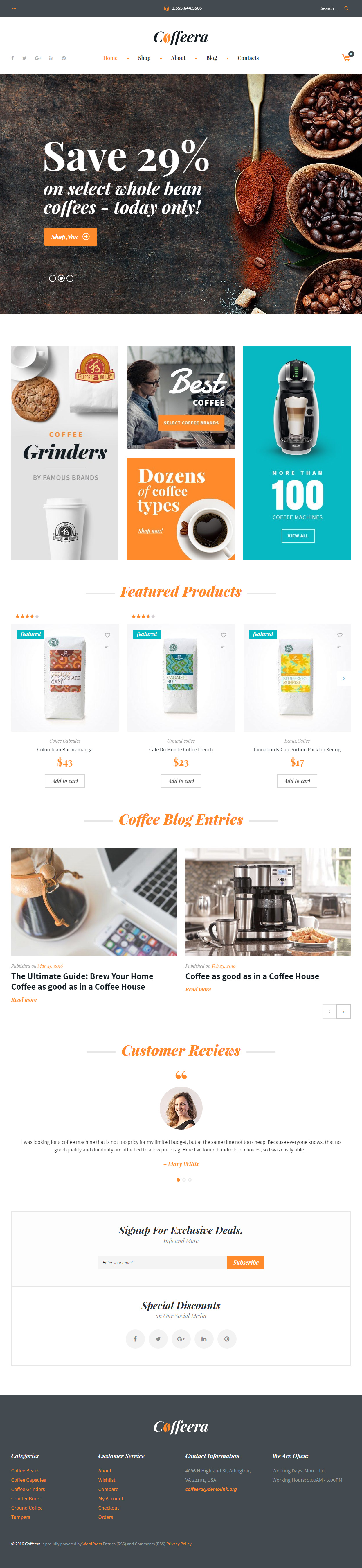 Coffeera WordPress Coffee Shop Theme