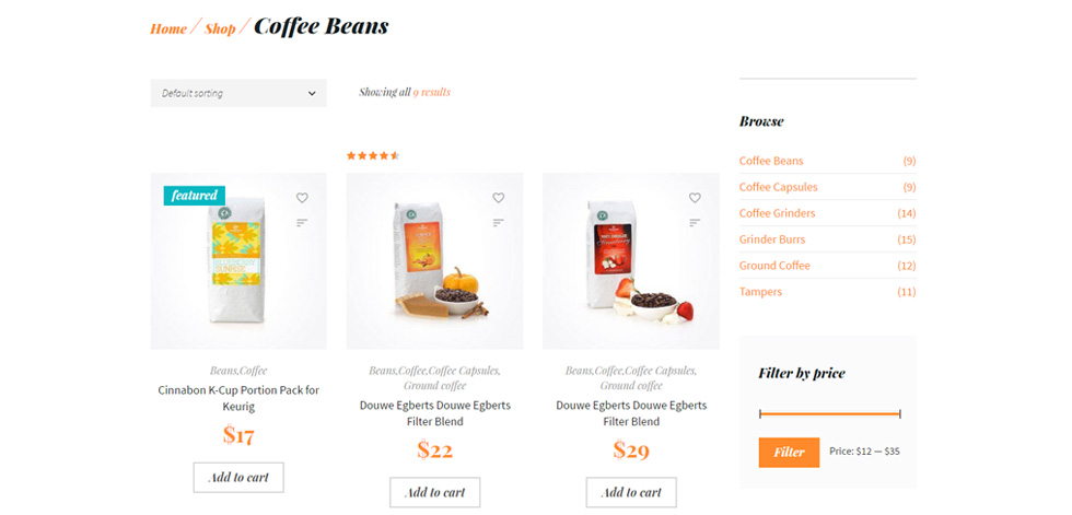 Shop page