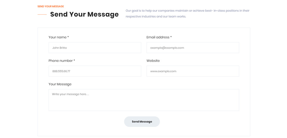 Contact page