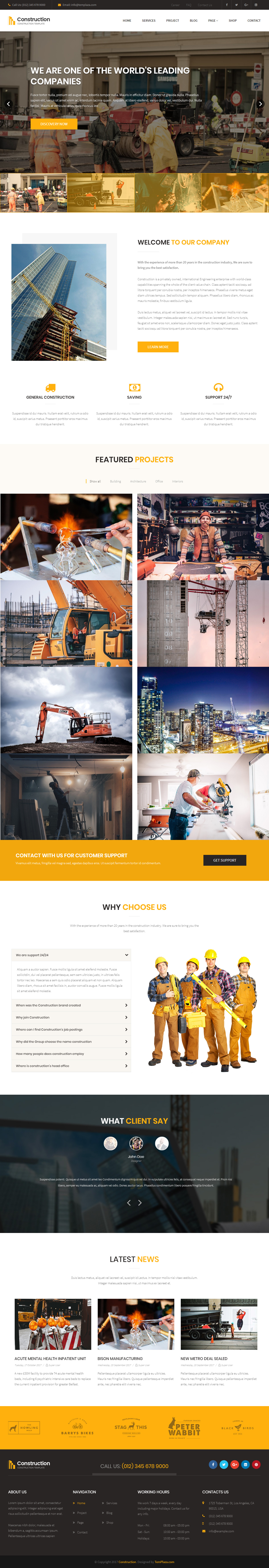 Construction Joomla Construction Template