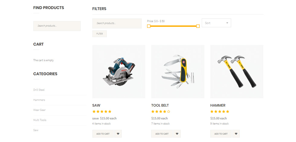 Shop page