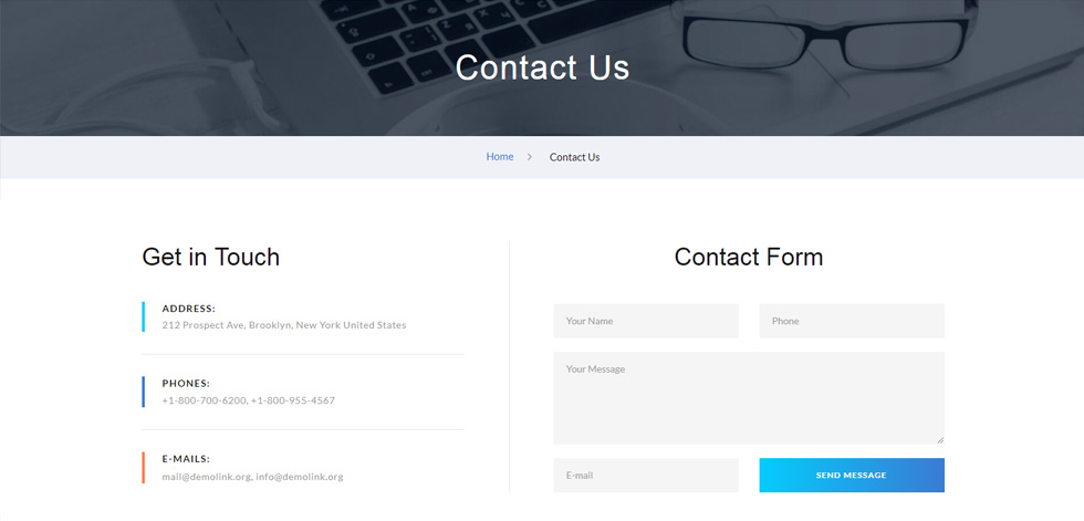 Contact page
