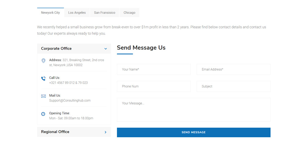 Contact page