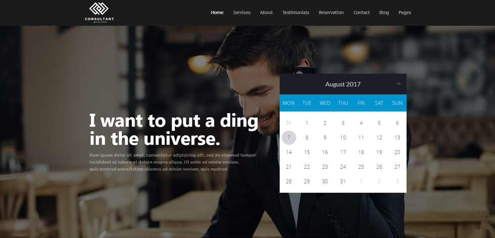 Welcome screen