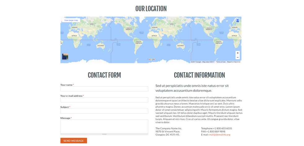 Contact page