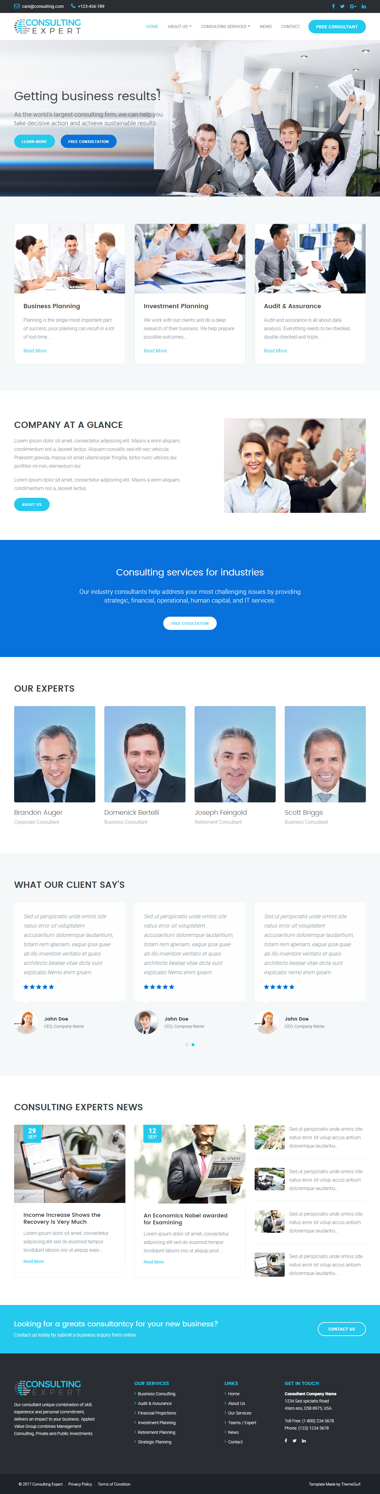 Consulting Expert HTML5 Consulting Template