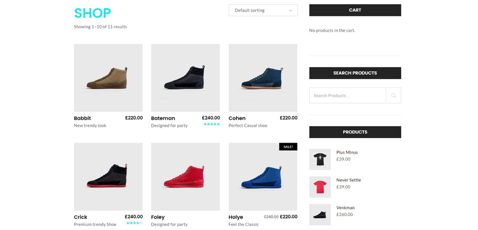 Shop page