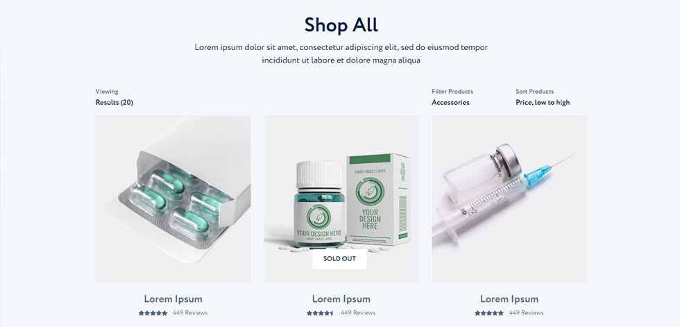 Shop page