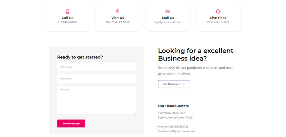 Contact page