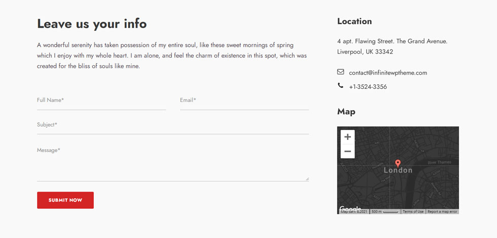 Contact page