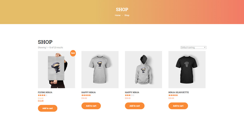 Shop page