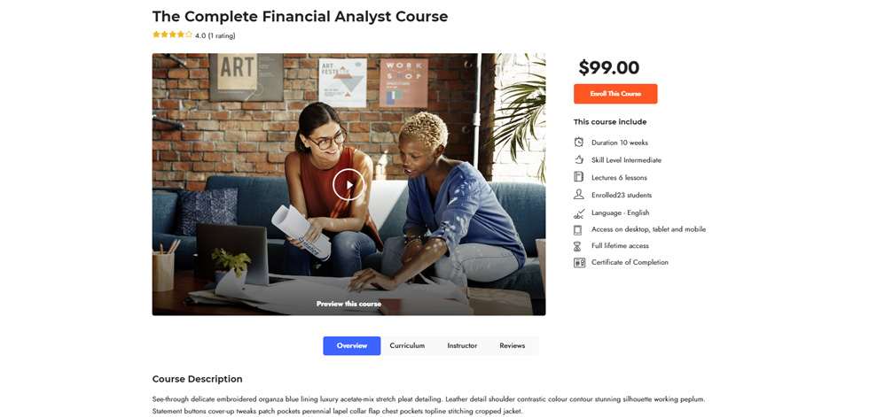 Course details