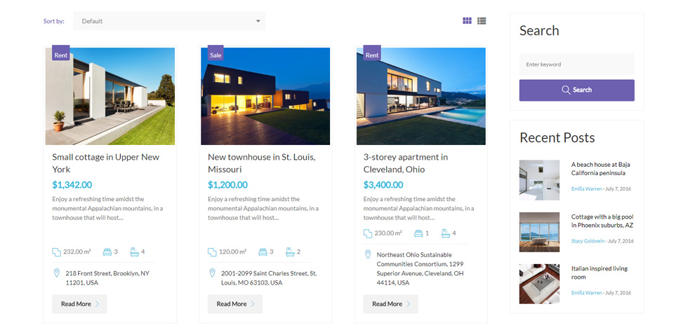 Properties listing