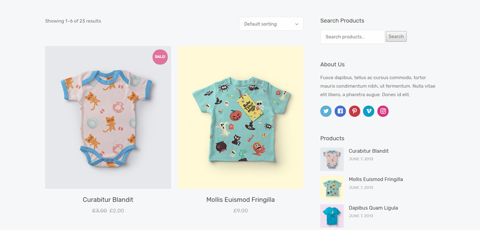 Shop page