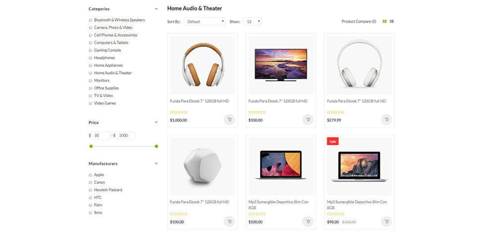 Shop page