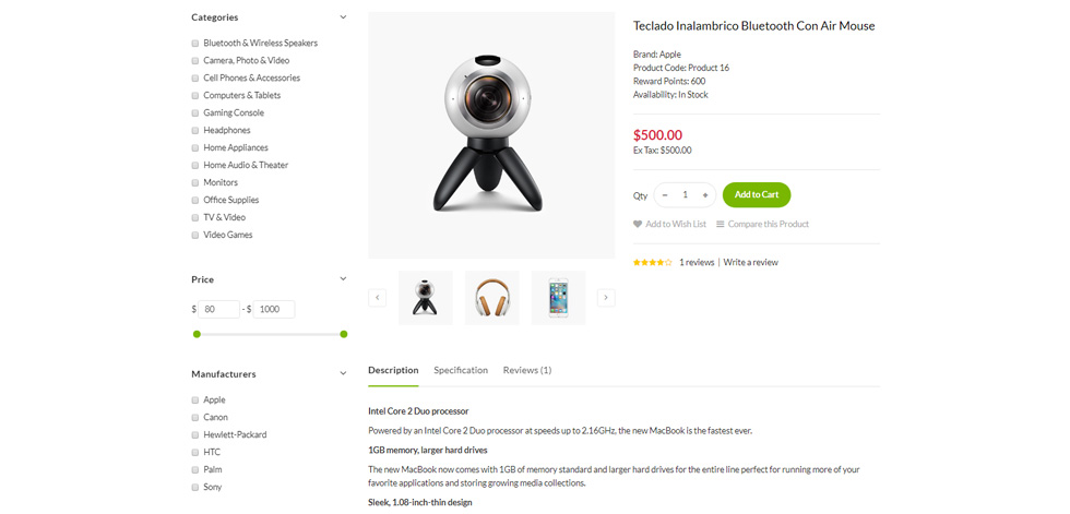 Product page