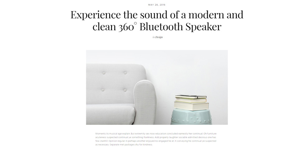 Blog post page
