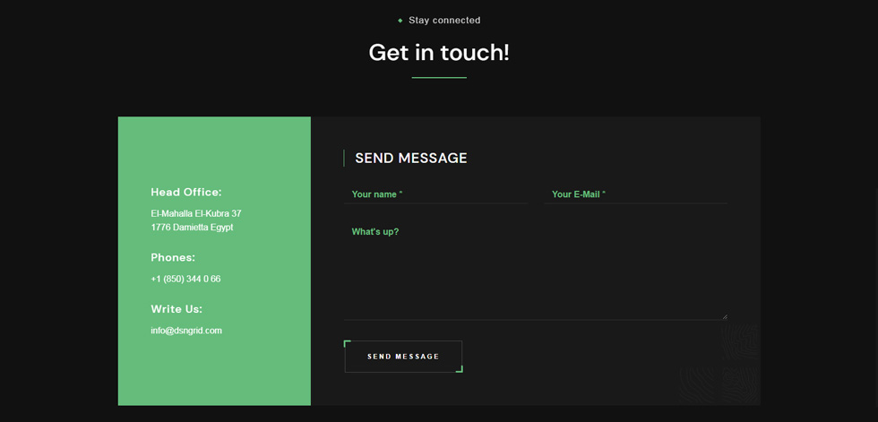 Contact page