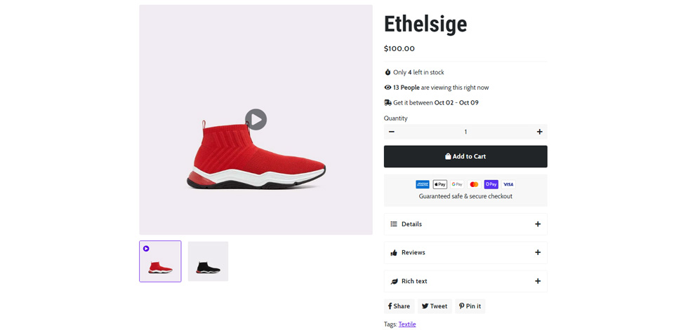 Product page