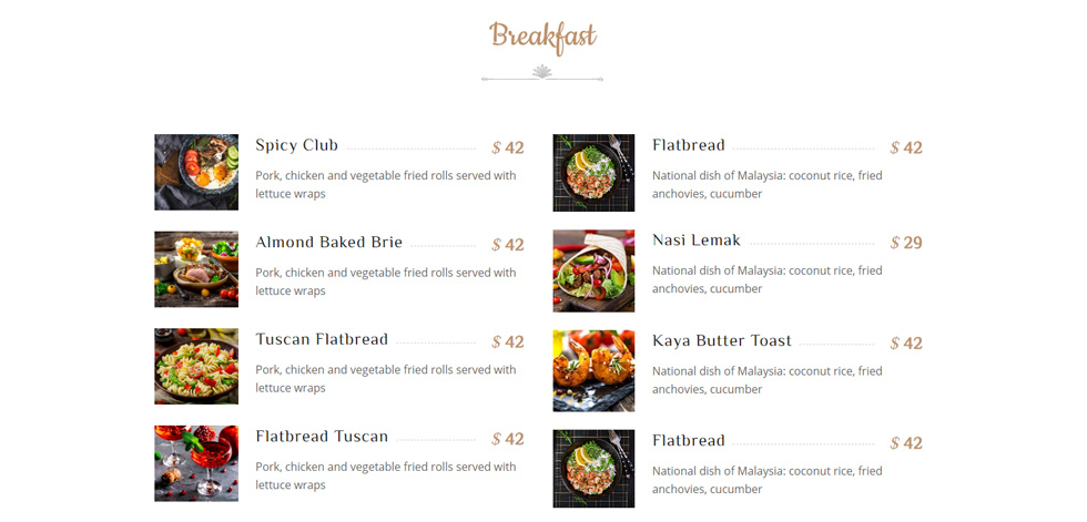 Food Menu