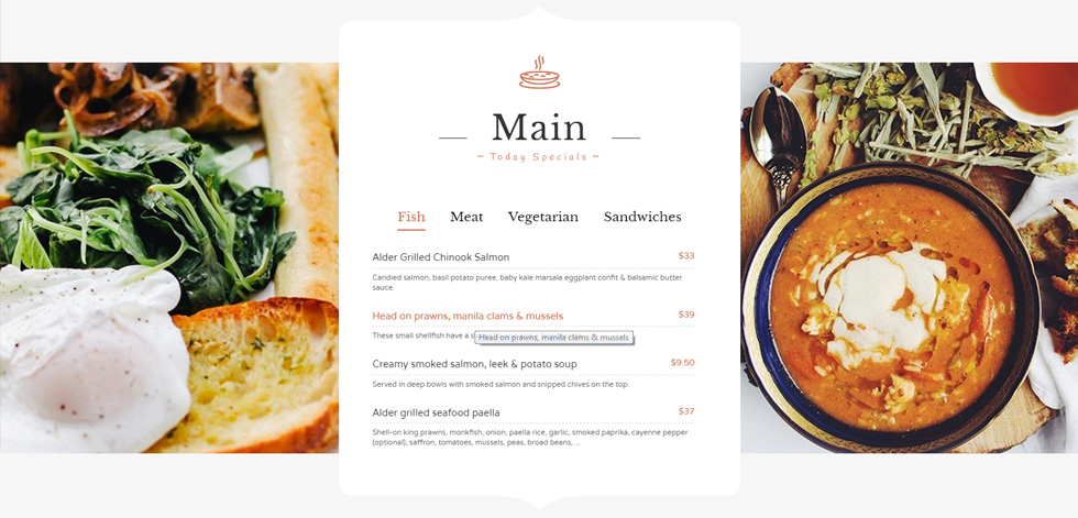 Food menu