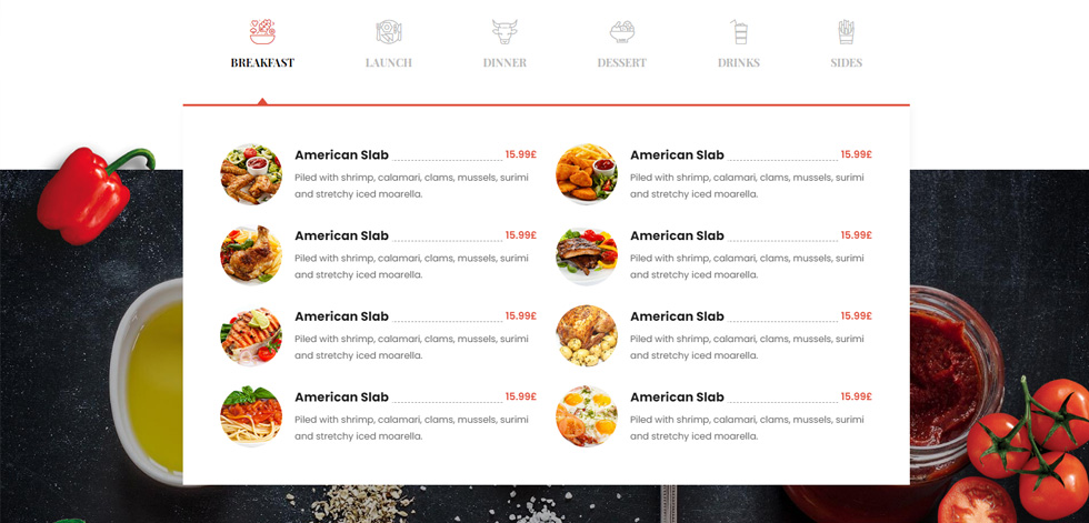 Food menu