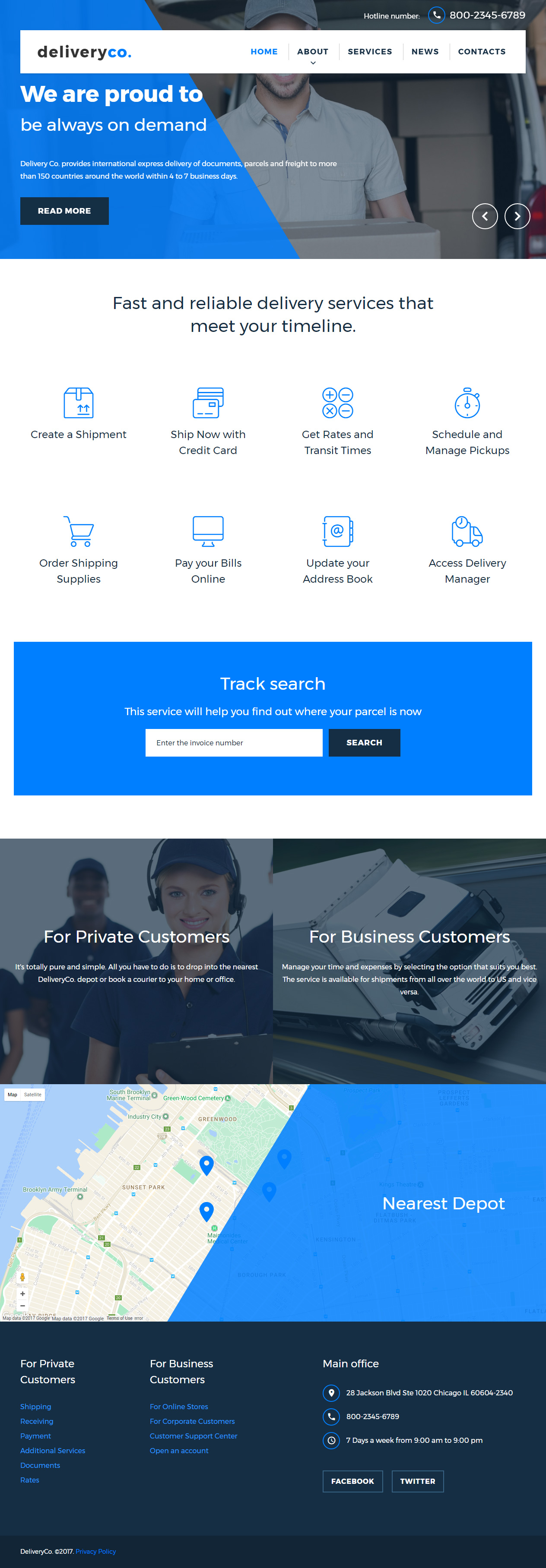Deliveryco Transportation Website Templates