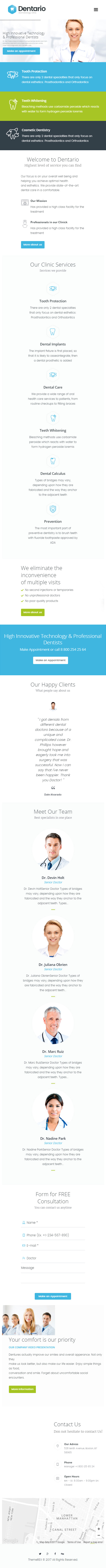 Dentario – Premium Responsive Dentist & Medical HTML5 Template theme — Mobile preview
