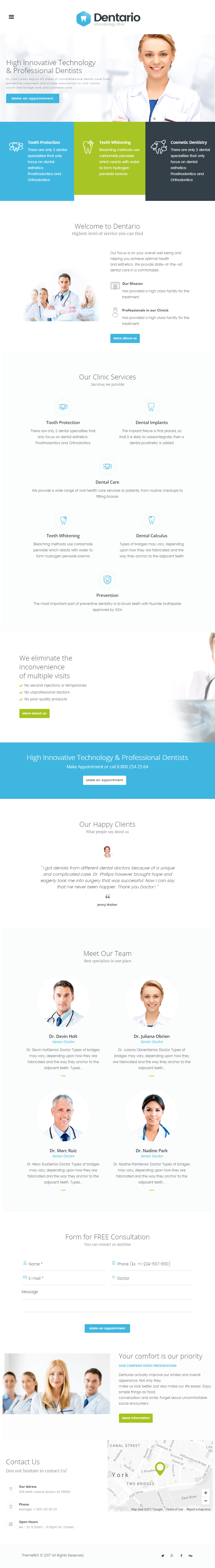Dentario – Premium Responsive Dentist & Medical HTML5 Template theme — Tablet preview