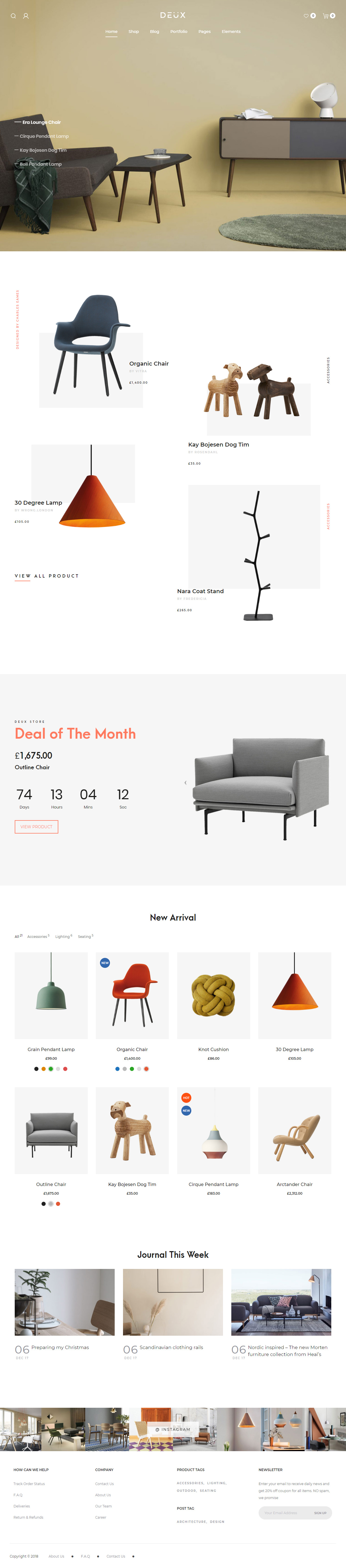 Deux WordPress Minimalist Themes