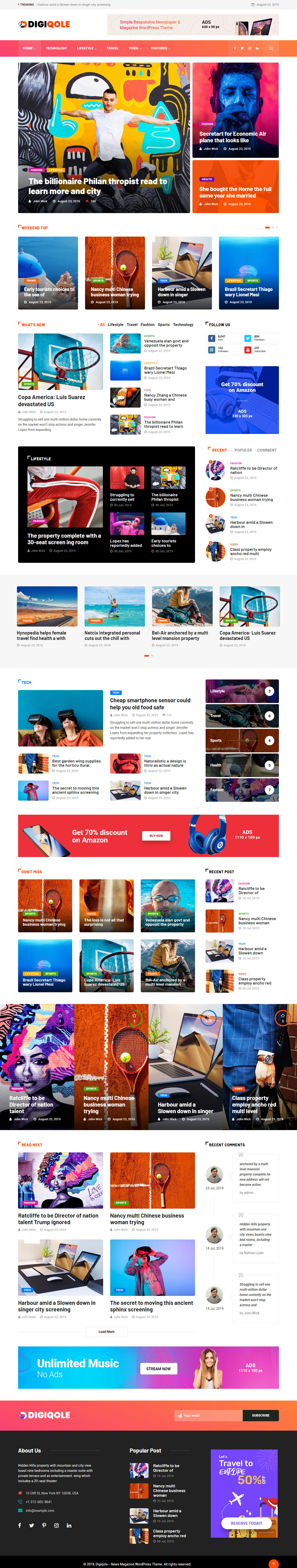Digiqole Best Blog WordPress Themes