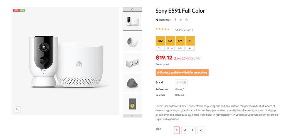 Product page