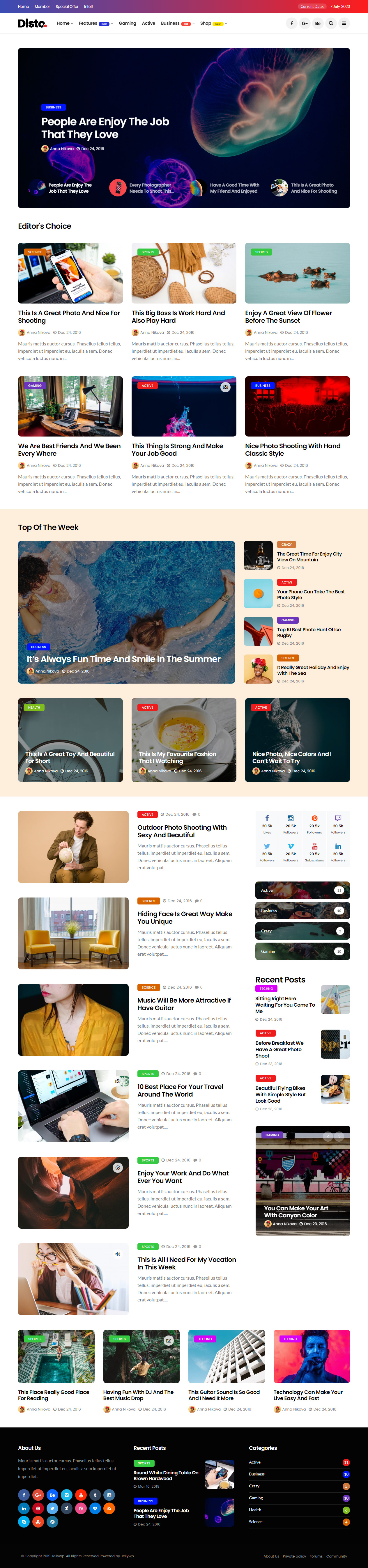 Disto HTML5 Magazine Templates
