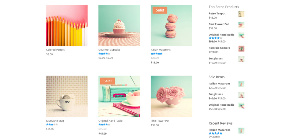 Shop page