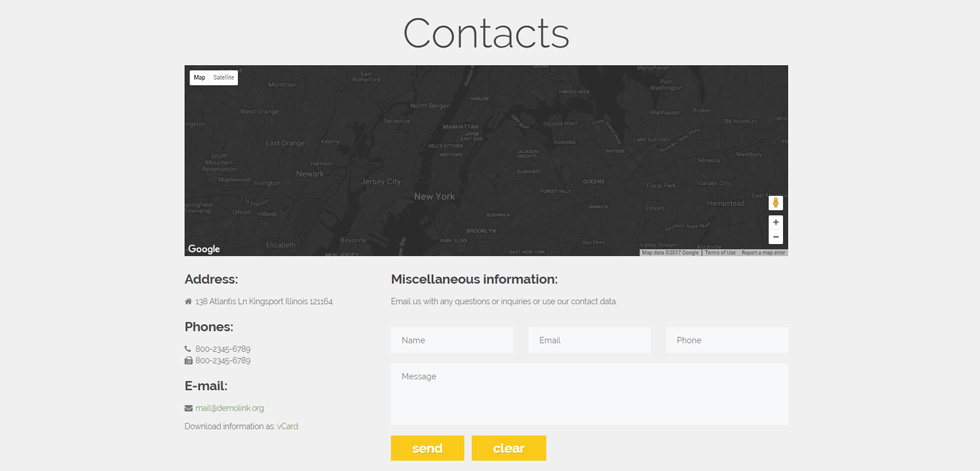 Contact page