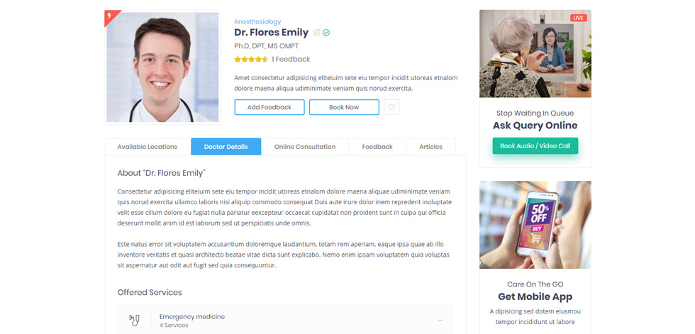 Doctor profile