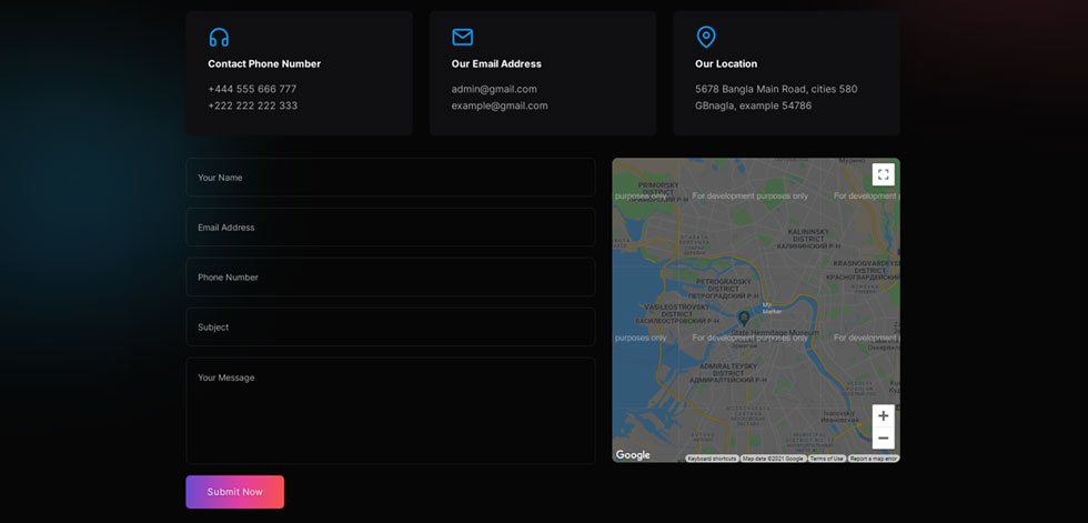 Contact page