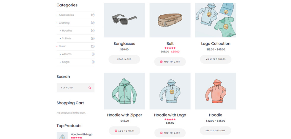 Shop page