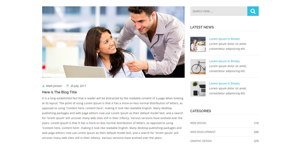 Blog post page