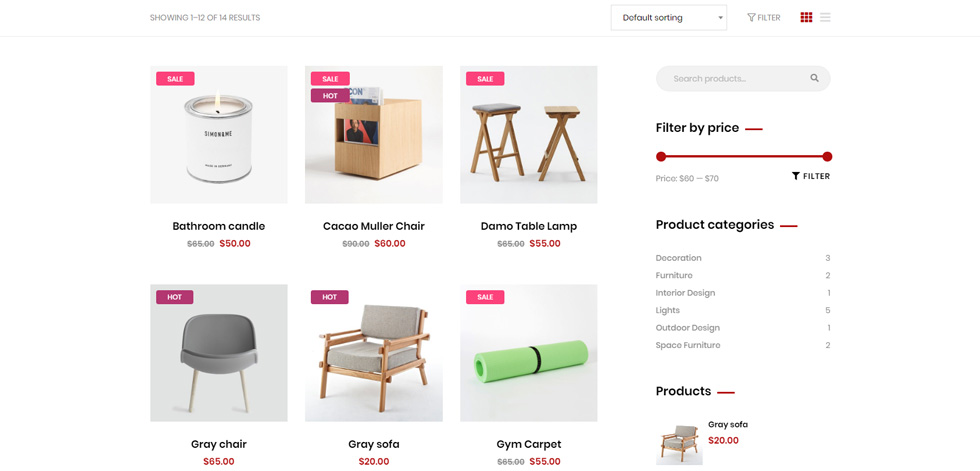 Shop page