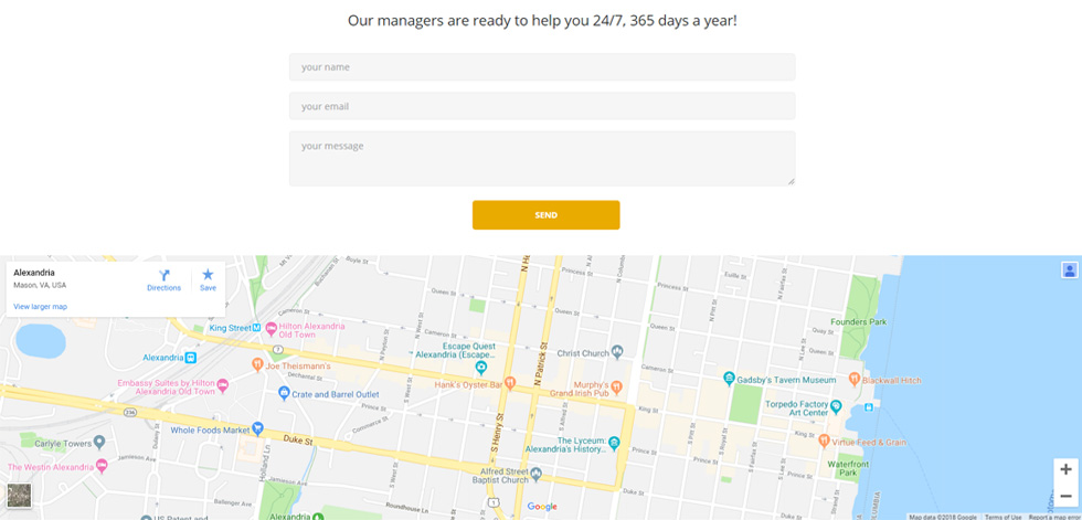 Contact page