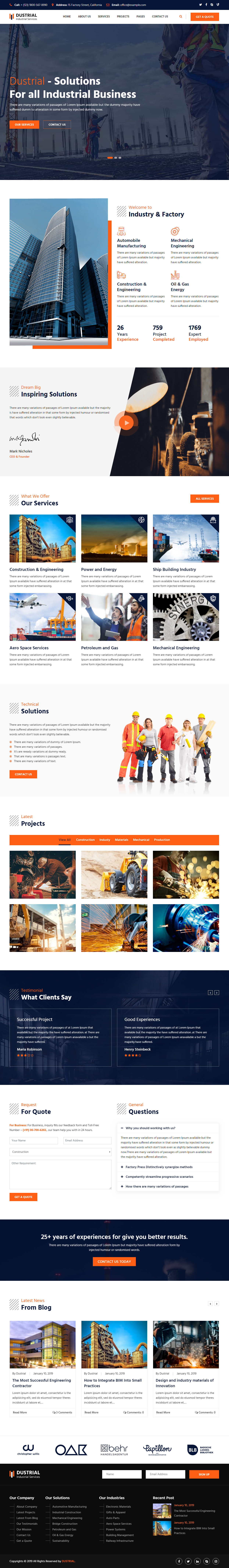Dustrial WordPress Bootstrap 4 Theme