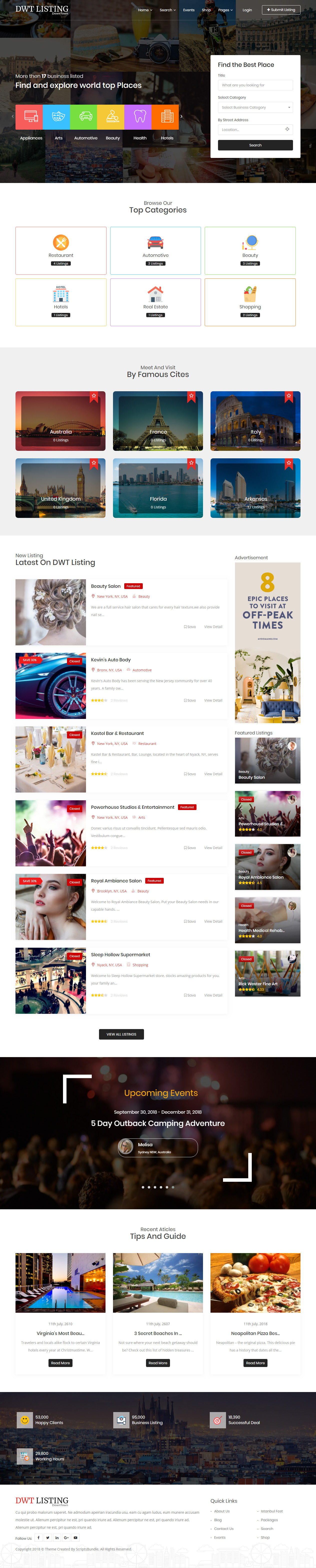 DWT Listing Best Parallax WordPress Themes