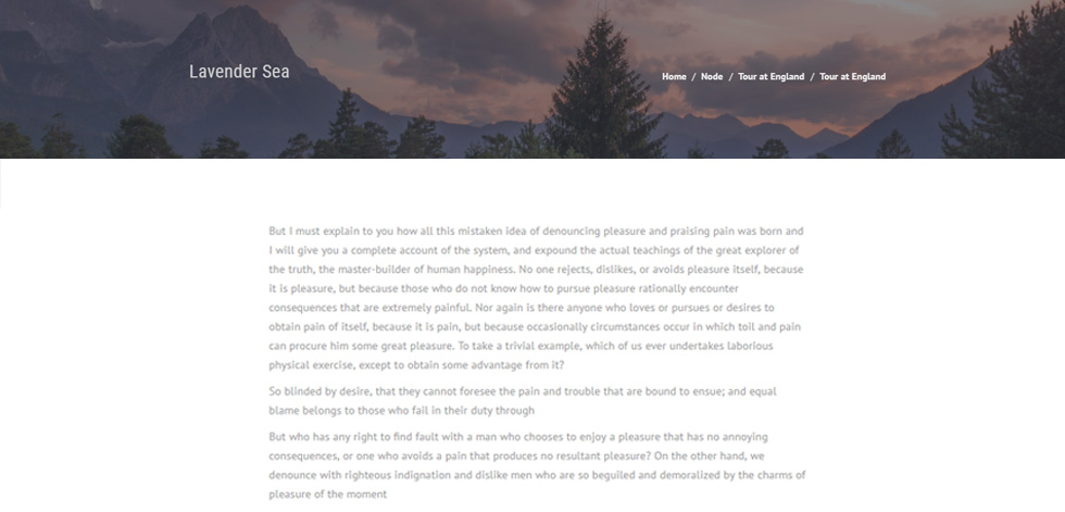 Blog post page