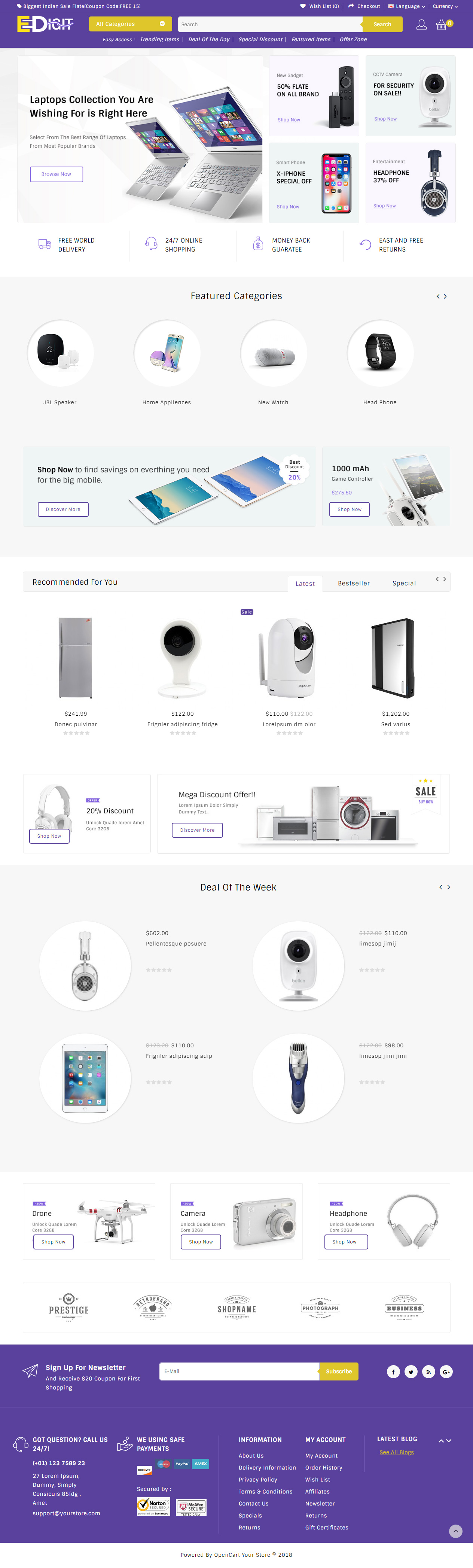 eDigit Opencart 3 Themes and Templates