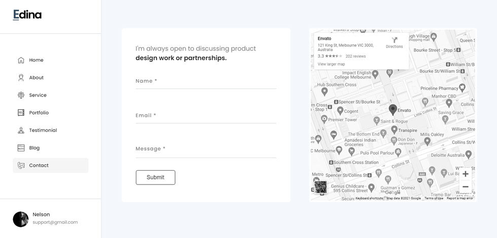 Contact page