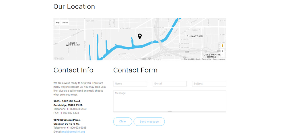Contact page