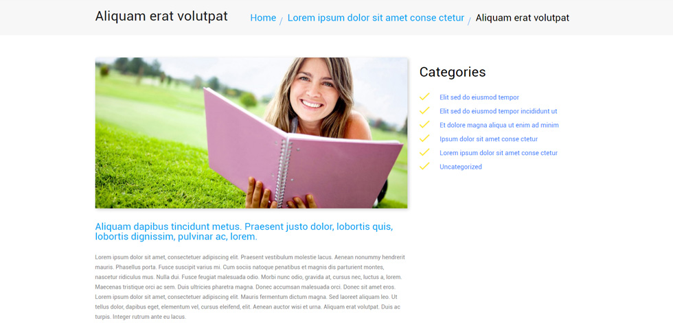 Blog post page