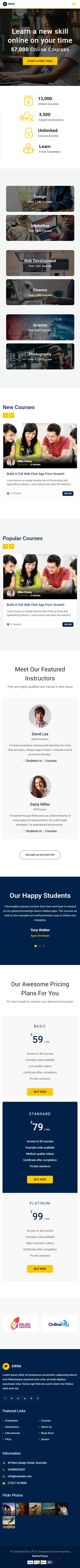 Eikra – Premium Responsive Education WordPress Theme theme — Mobile preview