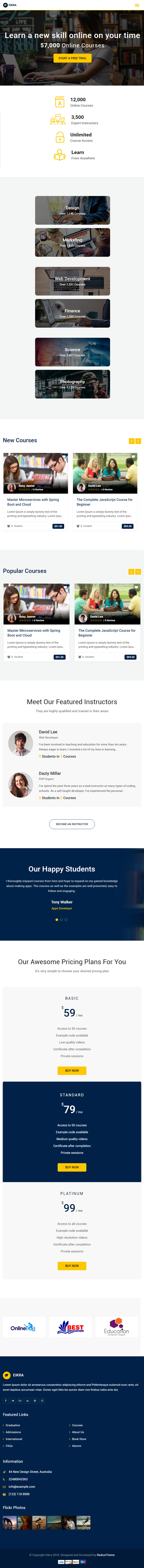 Eikra – Premium Responsive Education WordPress Theme theme — Tablet preview